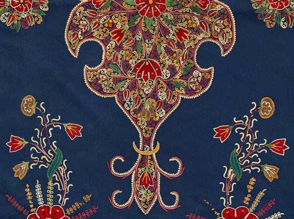 Wandbehang oder Decke (Detail) Iran, Rasht, 1875–1895 Wollﬂanell, Seidengarn